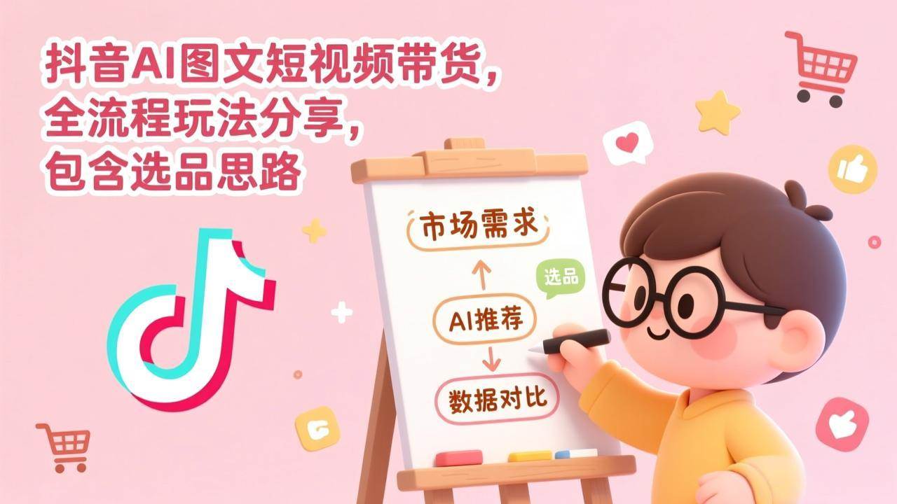 (1.22)抖音AI图文短视频带货，全流程玩法分享，包含选品思路